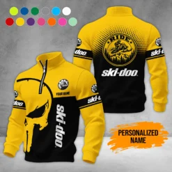 Personalized Name Ride Ski Snowmobile Waffle Sweatshirts PM315