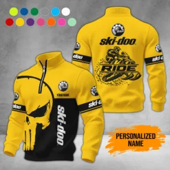 Personalized Name Ski Snowmobile Waffle Sweatshirts DA841